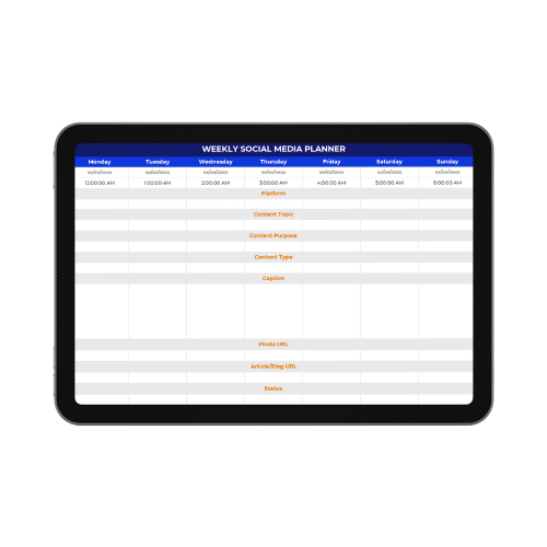 Weekly Social Media Planner